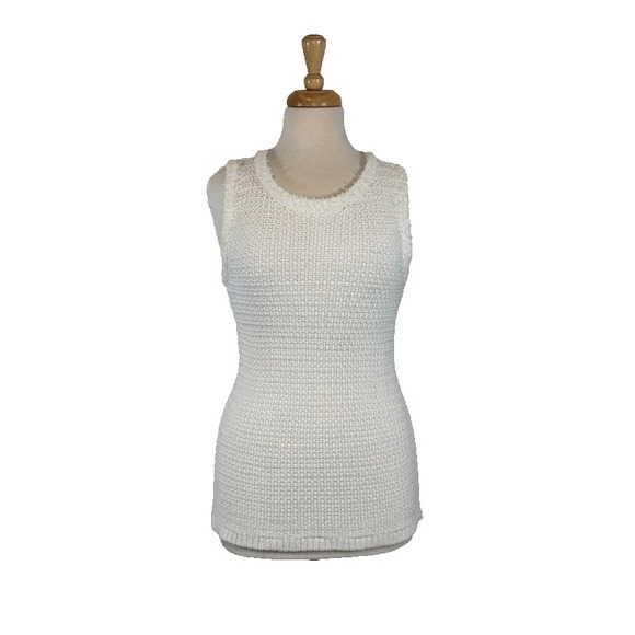 Ann Taylor Tops - Ann Taylor, Crochet, Tank Top, White, Small